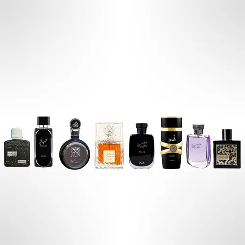 Ramz Lattafa Gold + Hayaati Black by Lattafa + Fakhar Lattafa for Men + Khamrah + Hawas Black + Asad + Hawas for him + Qaed Al Fursan