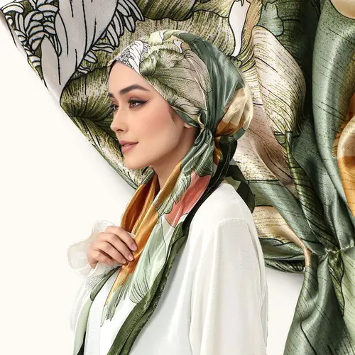 Elegant Satin Hijab Scarf, Soft Breathable Fabric, Easy Sweat Absorption, Perfect for Daily Wear, Elastic Fit Design, Summer
