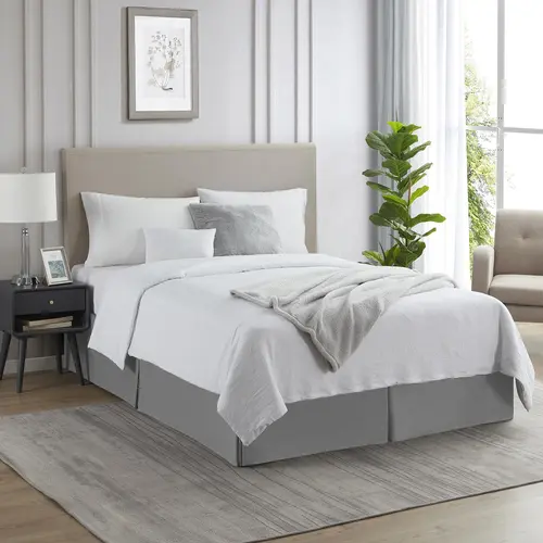 NESTL Premium Soft Brushed Underbed Skirt - 100gsm Strength, Aesthetic Look, Lightweight, Machine Washable Bedding Accessory with Underbed Cover to Keep Legs Hidden for Bed Sets