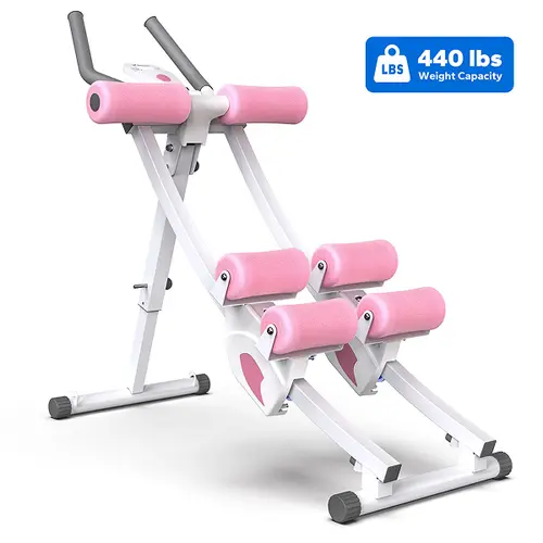Merach Ab Trainer with LCD Monitor, 440lbs Weight Capacity, Foldable for Easy Storage, Ergonomic Supportive Design, Tones Waist Abs Arms Legs Hips, Ideal for Home Gym Beginners & Daily Fitness Enthusiasts BackToSchool