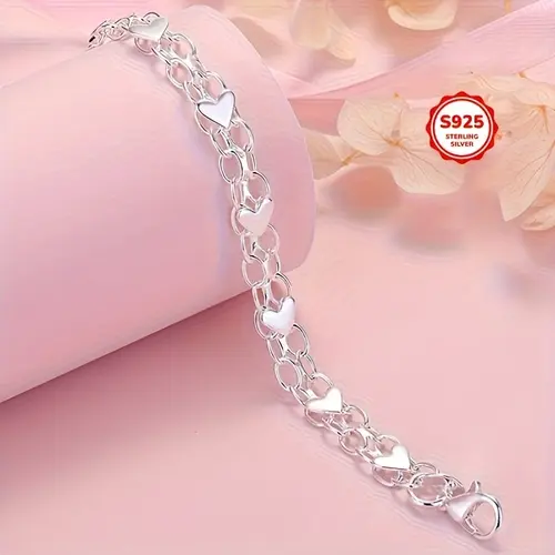 925 Sterling Silver Boho Bracelet - Hypoallergenic, Durable 925 Jewelry, Everyday Accessory, Matching Bracelets & Bangles for Couples, Stylish Popular Gift