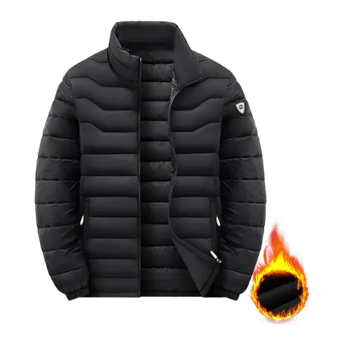 Men's Fitted Plain Zip-Up Jacket - Regular Fit, Long Sleeves, Pockets, Autumn Winter Everyday Menswear Top, Black Operator Diving Coat