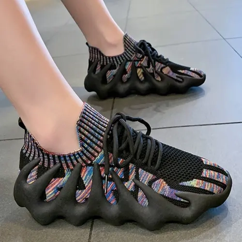 Women's Casual Slip-On Sneakers, Trending Sneakers, Casual Trendy Trainers, Walking Shoes, Trendy Shoes, Breathable Mesh Flyknit Flat Shoes, Comfortable Sock-Like Design, Perfect for Daily Wear, Casual Breathable Footwear