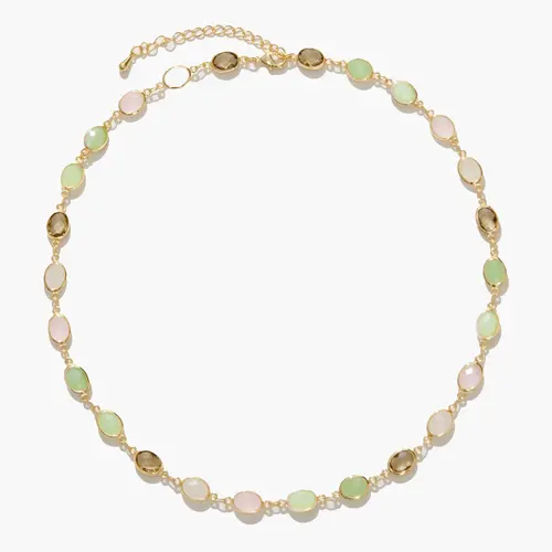 en route 18K Gold Plated Whimsical Romance Stone Necklace, Elegant Morandi-inspired Jewelry, Versatile Everyday Piece for Casual Outfits, Layering or Set Styling