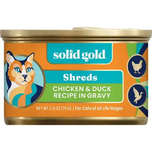 Solid Gold Nature's Harmony™ Chicken & Duck Wet Food for Cats - Calming Formula with Chicken Broth & Lean Shreds for Hydration & Sensitive Stomachs