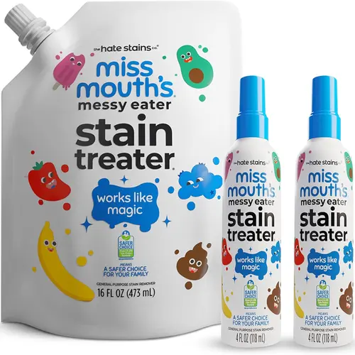 Miss Mouth’s Messy Eater Stain Treater Refill Ready Kit - 2 Pack Stain Remover Spray and 16oz Refill Pouch