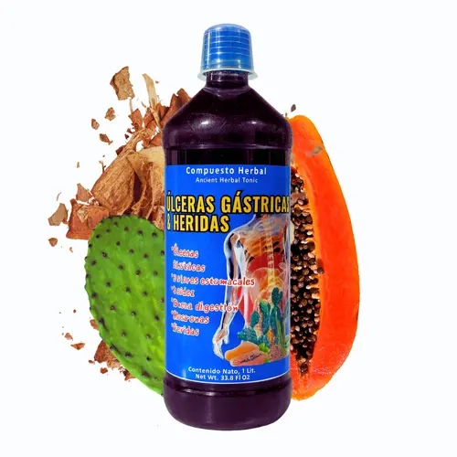Premium Herbal Supplements Liquid Tonic - Non-GMO, Vegan, Premium Natural Digestive Support with Botanicals, Herbal Plant Power, Cuachalalate, Papaya Fruit, Nopal Cactus, Aloe Juice - 1L (33.3Fl Oz) for Adults