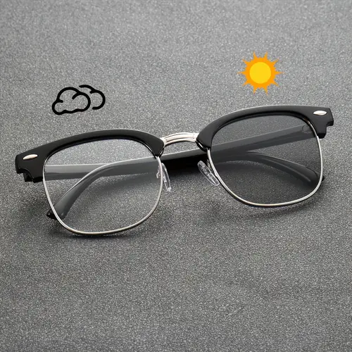 Men'S Vintage Square Frame Fashion Glasses - Classic Black Composite Frame with Clear Lenses, Stylish & Durable for Everyday Wear, Everyday Fashion Glasses |   Classic Square Frame |   Composite Frame Fashion Glasses, Square Frame Glasse