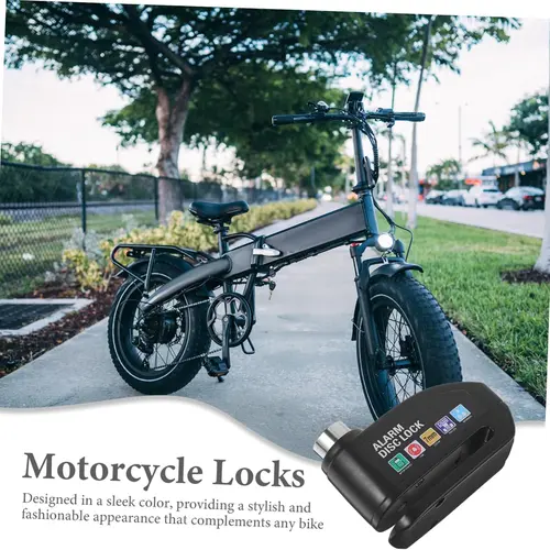 Waterproof Motorcycle Disc Brake Lock with Alarm — Anti-Theft Padlock & Security Accessory for Bicycles, Features 110dB High-Volume Alarm, Easy Installation