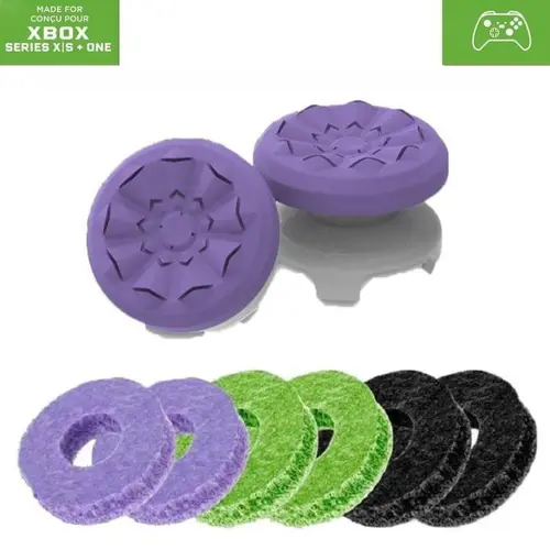 Precision Rings Aim Boost Kit for PlayStation 5 (PS5)/PlayStation 4 (PS4) Gaming Controllers, Purple-Black Game Joystick Thumbsticks, Console Accessory, Rings+PS4/5-Purple, Black Joystick Controller Aim Thumbsticks, Gaming Controller