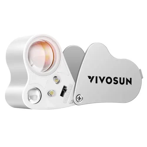 VIVOSUN 30X 60X Illuminated Jewelers Loupe Foldable Magnifier with LED Light for Jewelry Gems Watches Coins Stamps Antiques