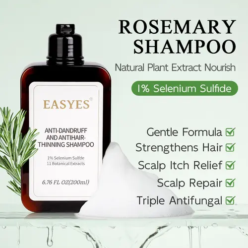 【Easyes】Rosemary Hair Shampoo Anti-Dandruff Anti-Thinning Repairs Strengthens 3 in 1 - Woody Fragrance Women and Men Shampoo Gently Cleanse Suitable for all hair types vegan no animal testing Hair Product The best choice for gifts -SW-1 #backtoschool