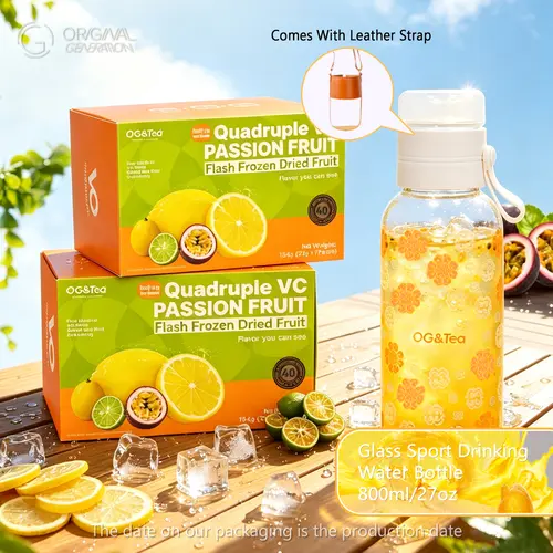 Live Special BOGO 2.0 Version Passion Fruit Cocktail Tea Lemon Kumquat Tea 154g (22g*7packs) Caffeine Free With Freeze Dried Lemon Passion Fruit And Kumquat