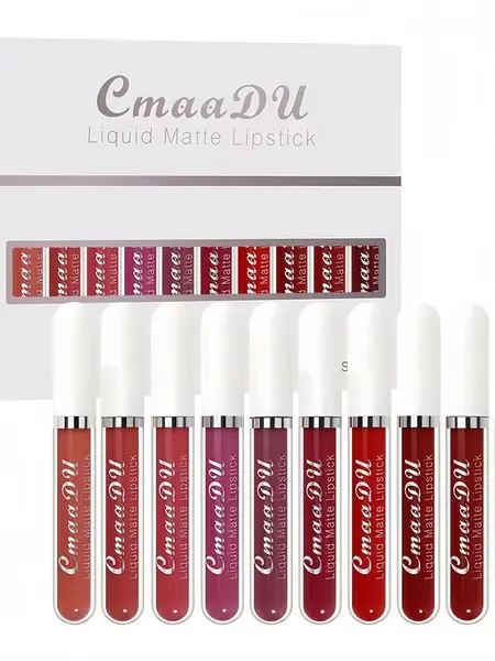 10-Piece Liquid Matte Lipstick Set, Long Lasting Waterproof Lip Glaze, Non-Stick Finish, Easy to Apply Beginner Makeup for All Skin Types