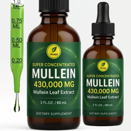 Natural Mullein Leaf Botanical Tincture - 2ml Marshmallow Root Infused, Antioxidant Alcohol-Free Drops for Easy Daily Use, Sugar-Free for Clean Eating, Lung Detox & Respiratory Support, Prop 65 Safe (2 ml Daily with Water)