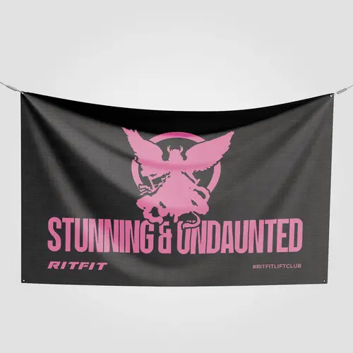 RITFIT Sports Theme Flag - Decorative Tapestry with Pink Graphic Print, Flags for Room, Home Gym Decor for Gym Wall Style Refresh, Hanging Wall Art