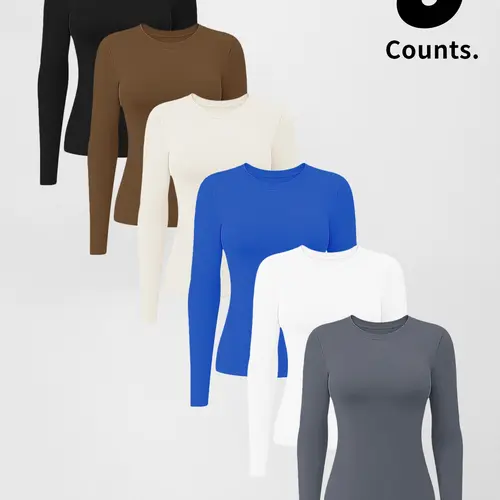Women's Long Sleeve Tight-Fit Training T-Shirt Set, Athletic Fashion Activewear, Athletic Yoga Tops, Moisture-Wicking Fabric, Round Neck Design, Ideal for Sports & Fitness Activities