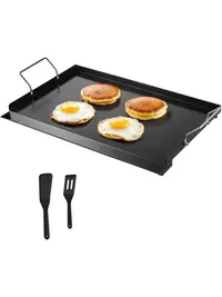 【DealsForYouDays】VEVOR Carbon Steel Griddle,  24x16 inch Universal Flat Top Rectangular Plate, Gas Grill Griddle for BBQ Grill, Teppanyaki, Portable Family Cookware with Handle, for Camping Tailgating Party