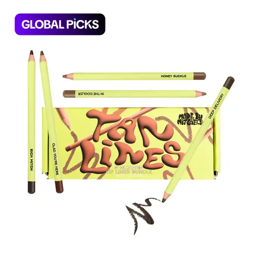[Made By Mitchell] Tan Line Lip Trick 5 Counts Bundle, Five Piece Bundle, Long-Lasting Lip Liner Pencil Set, Lip Liner Kit, Lipliner, Cosmetic, Buildable & Blendable, Natural Nude, All-in-One Lip Makeup #GLOBAL PICKS