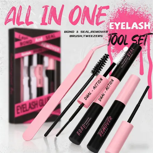 HOHADBR Standalone Lash Glue Set - 3-Piece DIY Kit for Full Lash Care, Latex-Free, Long-Lasting, Waterproof, Includes Bond & Seal + Remover That Eases Removal (3 Separate Items in 1 Link)