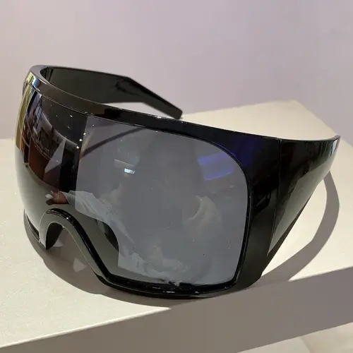 Women's Oversized Fashion Glasses, Decorative Glasses, Trendy Wraparound Design, High-End Decoration Eyewear, Stylish Future Style Frames