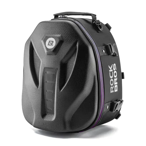 ROCKBROS Waterproof Hard Shell Motorcycle Dirt Bike Rear Seat Tail Bag - 12.5L Dual Use Secure Storage Accessories with Adjustable Detachable Shoulder Strap, Reflective Trim, Backpack Conversion, 12.4in L x 9.45in W x 8.07in H
