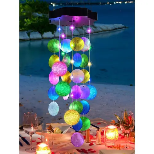Mother's Day Gift,Solar Outdoor Wind Chimes,ideal holiday gift. Hanging Easter Pastel Light Strings (2 Modes) Shell light design, ideal gifts for family & women; LED outdoor decorative hanging lights, fit for gardens, yards, patios