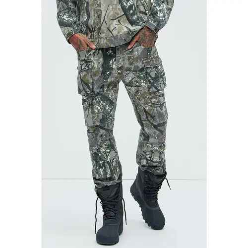 On Repeat Skinny Flare Cargo Pants - Green/combo