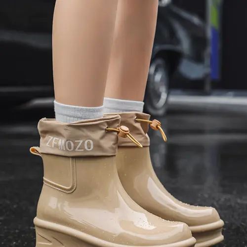 Women's Waterproof Non-slip Rain Boots, Fashionable Design Rain Boots for Outdoor, Casual Rain Shoes for Women & Girls, Footwear, Waterproof Wellington Boots, Waterproof Ankle Boots, Slip Resistant Boots, Round Toe Boot, Anti Slip Boots