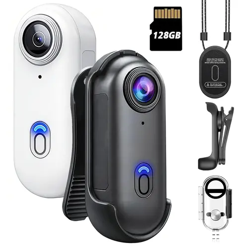 NUISK Thumb Action Camera - Wearable Pocket Vlog Device with Mounts, Waterproof Case, Safety Button, Memory Support & Magnetic Design for Cycling, Travel, Recording; Compact Portable Camera for Electronics Enthusiasts