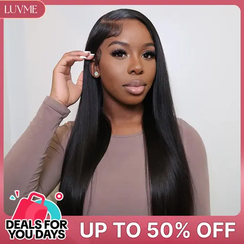 LUVME All-Day Comfort™ Silky Straight Glueless Wig with Left Side Part 7x6 Closure Pre-Plucked Pre-Bleached Pre-Cut Melted Lace Ready-To-Go #DealsForYouDays