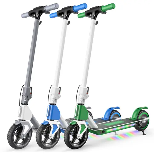 Kids Electric Scooter (6+ Years), Foldable 150W Motor, 3-Speed, 5-in Flash Wheels, Colorful Lights, Adjustable Height, Dual Brakes, UL 2272 Certified, Musical, Multifunctional, UL-Certified Kids Sports & Outdoor Scooter Equipment (6-Month Usage Reference)