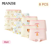 【Size up 1】MIANZHI Girls' Cotton Boyshort Underwear 8-Pack - Soft Elastic, Breathable Fabric, Pastel Color, All-Season Daily Wear, for 2-10 Year Old Toddlers, Kids Clothing Girls,summerwins summerwins,back to school,back to school shopping