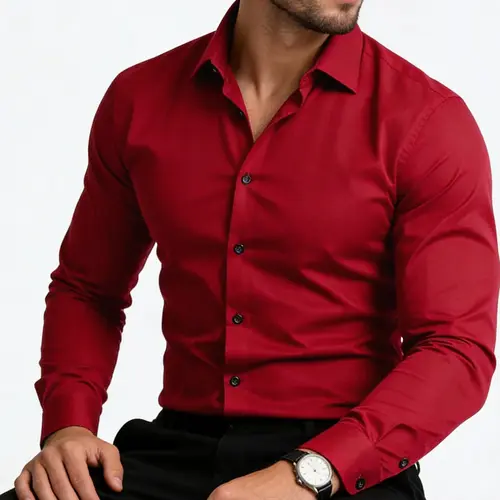 Men's Long Sleeve Formal Collared Shirt, Classic Wrinkle-Free Stretch Fabric, Button Up Front Pocket Design, Office Wear, Casual Stylish Menswear, Casual Fashion Shirt, Comfortable Fashion Csyj04 Fitted