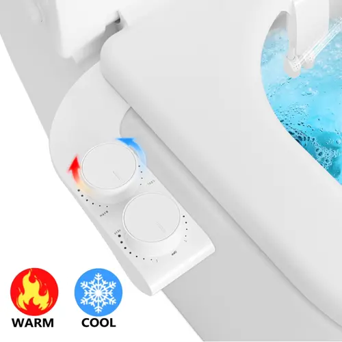 PHANCIR Warm & Cold Water Bidet Attachment for Toilet Seat, Ultra-Slim Non-Electric Toilet Seat Attachment, Rear and Feminine Wash Self-Cleaning