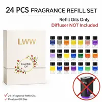 LWW 24-Pack 10 mL Fragrance Dropper Oils Refill Box - Car Aromatherapy Refill, Car Odor Eliminator, Atmosphere Scent for Diffusers, Home Freshener Supplies