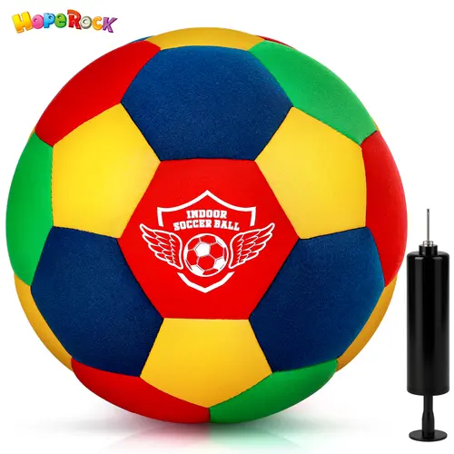 Hope rock Indoor Soccer Ball Size 4 for Boys Girls, Soft Silent Dribble Kids Soccer Ball for Indoor Home Play, Birthday Gift for Soccer Player 8-12