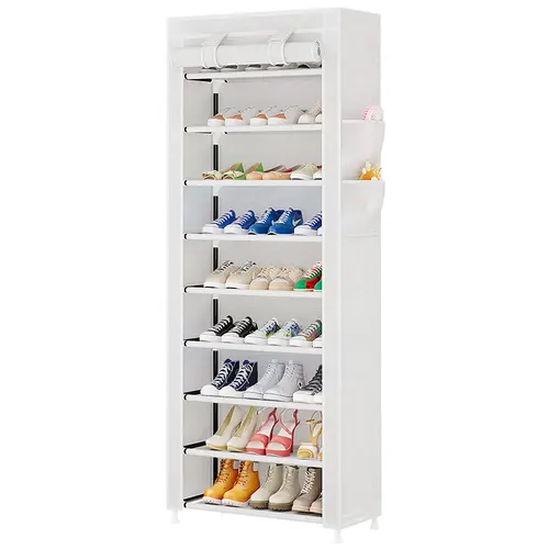 UDEAR 10 layer 9 Compartment Large Capacity Shoe Rack with Dust Cover,Adjustable Standing Shelf，Entrance Shoe Storage Organizer,Installation #Summerwins/#fathersdaygift/#Summer garden