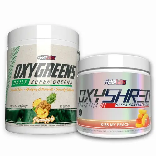 OxyShred Non-Stim + OxyGreens Bundle | Caffeine-Free Pre-Workout + Super Greens | Energy & Digestive Balance | Stimulant-Free Wellness Stack