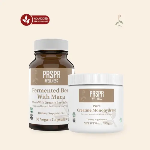 PRSPR Nature's BBL Natural Fitness Dietary Supplement Capsules for Adults - Fermented Beet Root & Creatine, Muscle Boost, Nutritional Support, Cognitive Support, Brain Health, Cholesterol Management, Blood Pressure Control, Circulation Boost, Clarity + En