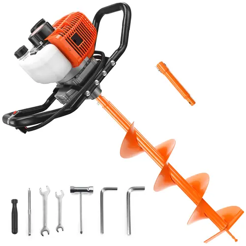 【summerfinds】NEOTEC 52CC 2-Stroke Gas Powered Earth Auger Post Fence Hole Digger,Available with a single 8-inch Drill Bit or a Combo Set of 6-inch + 10-inch Drill bits to choose from, for Garden & Lawn Use