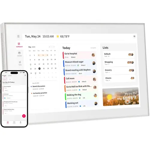 15.6 Inch Wall Planner Digital Calendar & Chore Chart, Smart Touchscreen Interactive Display for Family Schedules, Hearth Display Digital Calendar, Great for Organizing Your 2026-2027 Year summerwins