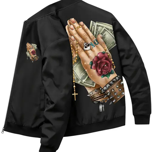 Men's jackets, men's spring and autumn new style jackets, sports casual wear, fashionable personality zipper cardigan, retro original design, money first printing, trendy personality men's clothing outdoor tops