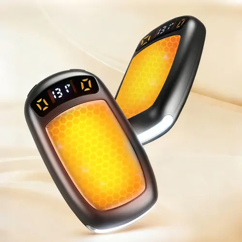 2-Pack Rechargeable Emergency Hand Warmers with USB-C Fast Charging, COB Light, Digital Display, Double-Sides Heating, 12hrs Long-Lasting Warmth, Pocket-Size Magnetic Pair, Ready for Camping, Hiking, Skiing, Winter Gifts for Friends