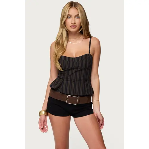 Kiya Striped Peplum Top