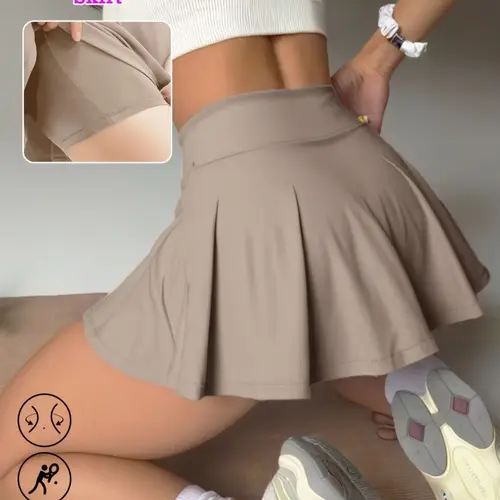 Women's High Waist Tennis Skirt with Shorts, Sporty Golf Running Fitness Dress, Comfortable Athletic Wear for Women, Tennis Skorts