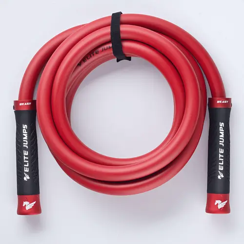 The Beast 3lb Heavyweight Adjustable Jump Rope - Fully Resizable Weighted Workout Ropes - Home Fitness Training Equipment for Strength and Endurance Building