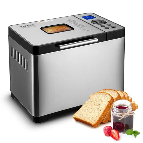 【Summerfinds】VEVOR Bread Maker Machine, 19-in-1 2LB Household Appliances, Ceramic Non-stick Pan, Digital Programmable, 3 Loaf Sizes, 3 Crust Color Choices, Gluten Free & Whole Wheat Settings, Resumes Baking After Outage