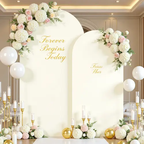 Cozy Stretchy Elastane Arch Covers (Stand Not Included) - Wedding Arched Backdrop Spandex Fabric, 2 or 3-Piece Multi-Size Set, Festive Home & Party Decor Supplies,
