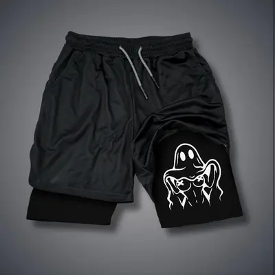 80s 90s summer men shorts for men jorts outfit men graphic shorts Double-layer sports shorts Comfortable short shorts summer